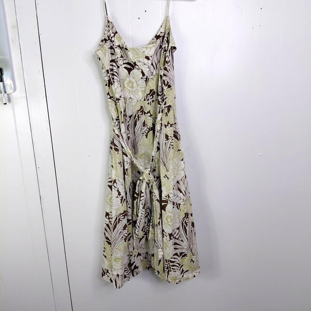 Tommy Bahama Dress Womens 12 Fixed Wrap Tie Waist Vacation Resort Travel Midi - Picture 2 of 9